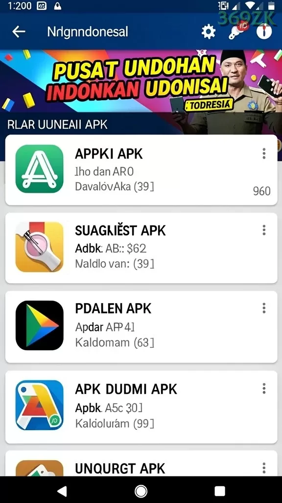 Cuplikan layar JKTGAME — menu navigasi